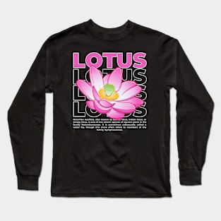 Lotus flower vector with typography Long Sleeve T-Shirt